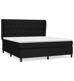 Lit à sommier tapissier avec matelas Noir 180x200 cm Tissu