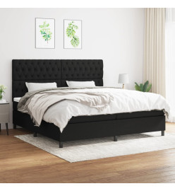 Lit à sommier tapissier avec matelas Noir 200x200 cm Tissu