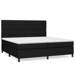 Lit à sommier tapissier avec matelas Noir 200x200 cm Tissu