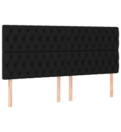 Lit à sommier tapissier avec matelas Noir 200x200 cm Tissu