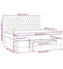 Lit à sommier tapissier avec matelas Noir 200x200 cm Tissu