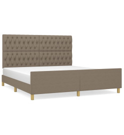 Cadre de lit avec tête de lit Taupe 180x200 cm Tissu