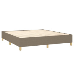 Sommier tapissier avec matelas et LED Taupe 180x200 cm Tissu