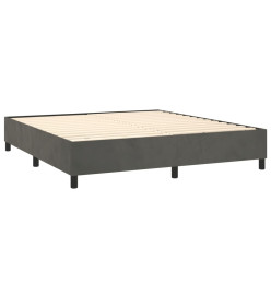 Lit à sommier tapissier et matelas Gris foncé 180x200cm Velours