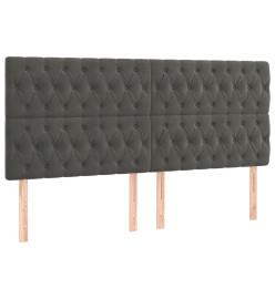 Lit à sommier tapissier et matelas Gris foncé 180x200cm Velours