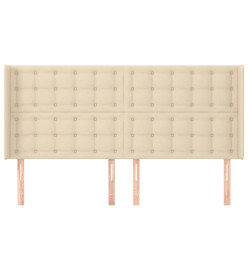 Tête de lit avec oreilles Crème 183x16x118/128 cm Tissu