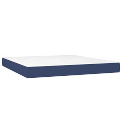 Lit à sommier tapissier avec matelas Bleu 160x200 cm Tissu