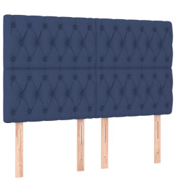 Lit à sommier tapissier avec matelas Bleu 160x200 cm Tissu