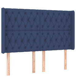 Sommier tapissier avec matelas et LED Bleu 160x200 cm Tissu