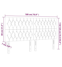 Tête de lit à LED Crème 180x7x118/128 cm Tissu