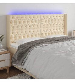 Tête de lit à LED Crème 183x16x118/128 cm Tissu