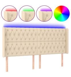 Tête de lit à LED Crème 183x16x118/128 cm Tissu