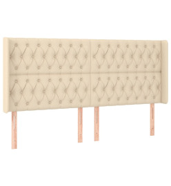 Tête de lit à LED Crème 183x16x118/128 cm Tissu