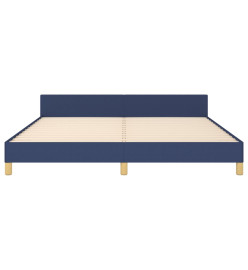 Cadre de lit avec tête de lit Bleu 180 x 200 cm Tissu