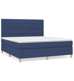 Lit à sommier tapissier avec matelas Bleu 180x200 cm Tissu