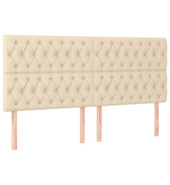 Têtes de lit 4 pcs Crème 90x7x78/88 cm Tissu