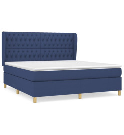 Lit à sommier tapissier avec matelas Bleu 180x200 cm Tissu