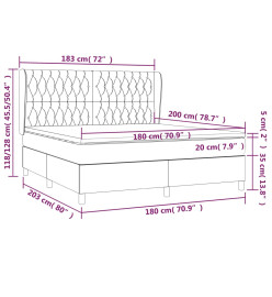 Lit à sommier tapissier avec matelas Bleu 180x200 cm Tissu
