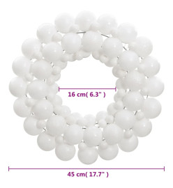 Couronne de Noël blanc 45 cm polystyrène