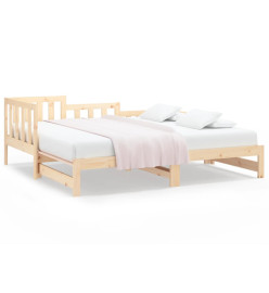 Lit coulissant 2x(80x200) cm Bois de pin massif