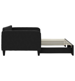 Lit de jour avec lit gigogne noir 90x190 cm tissu