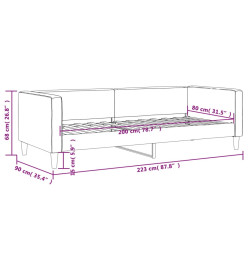 Lit de repos gris clair 80x200 cm tissu