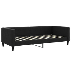 Lit de jour avec gigogne et matelas noir 90x190 cm tissu