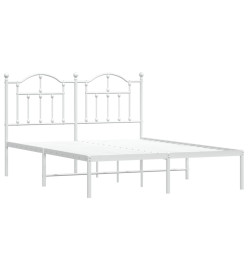 Cadre de lit métal avec tête de lit blanc 140x190 cm