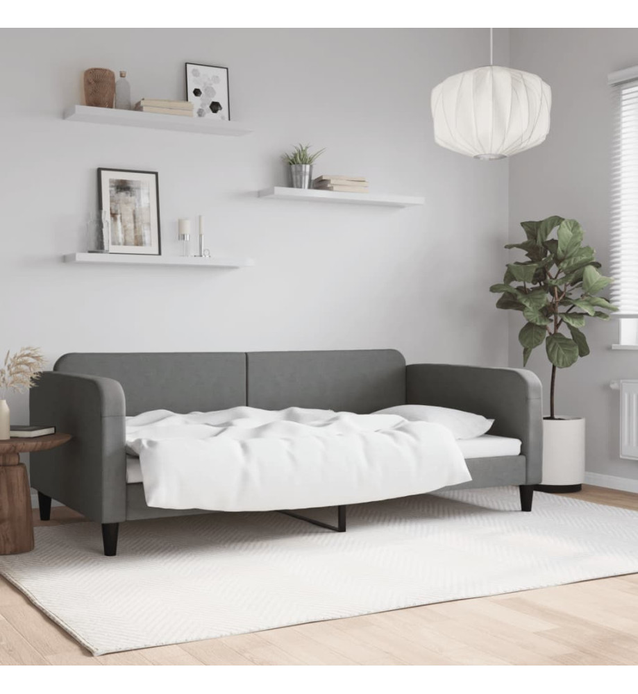 Lit de repos gris foncé 100x200 cm tissu Lit de repos gris foncé 100x200 cm tissu