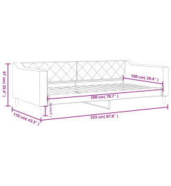 Lit de repos noir 100x200 cm tissu