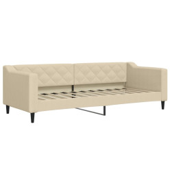 Lit de jour avec lit gigogne crème 80x200 cm tissu