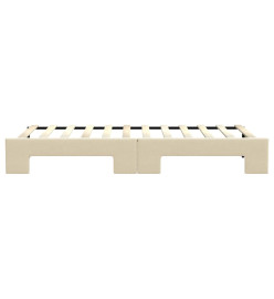 Lit de jour avec lit gigogne crème 80x200 cm tissu