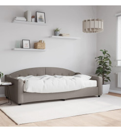 Lit de jour avec matelas taupe 100x200 cm tissu
