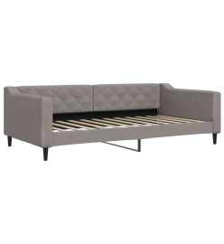 Lit de jour avec gigogne et matelas taupe 100x200 cm tissu