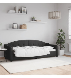 Lit de repos noir 80x200 cm tissu