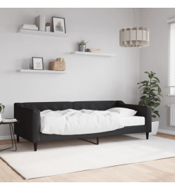 Lit de jour avec matelas noir 90x200 cm tissu