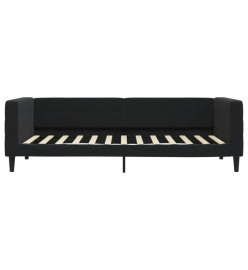 Lit de jour avec lit gigogne noir 90x200 cm velours