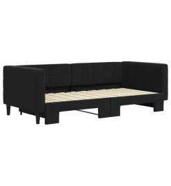 Lit de jour avec lit gigogne noir 90x190 cm velours