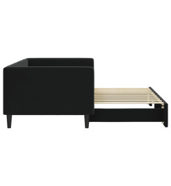 Lit de jour avec lit gigogne noir 90x190 cm velours