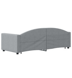 Lit de jour avec lit gigogne gris clair 80x200 cm tissu