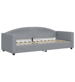 Lit de jour avec lit gigogne gris clair 80x200 cm tissu