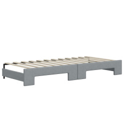 Lit de jour avec lit gigogne gris clair 80x200 cm tissu