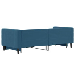 Lit de jour avec lit gigogne bleu 80x200 cm velours