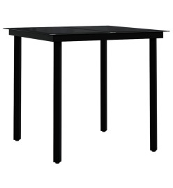 Ensemble de salle à manger de jardin avec coussins 3 pcs Noir