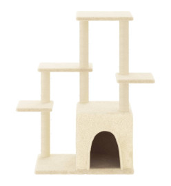 Arbre à chat avec griffoirs en sisal crème 97,5 cm