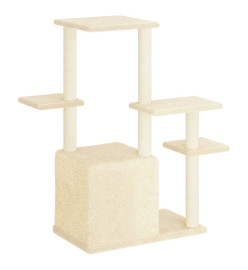 Arbre à chat avec griffoirs en sisal crème 97,5 cm