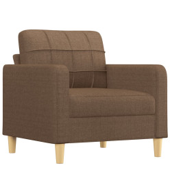 Fauteuil avec repose-pied Marron 60 cm Tissu