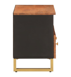 Meuble TV marron et noir 70x33,5x46 cm bois massif de manguier