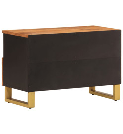 Meuble TV marron et noir 70x33,5x46 cm bois massif de manguier