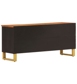 Meuble TV marron et noir 100x33,5x46 cm bois massif de manguier